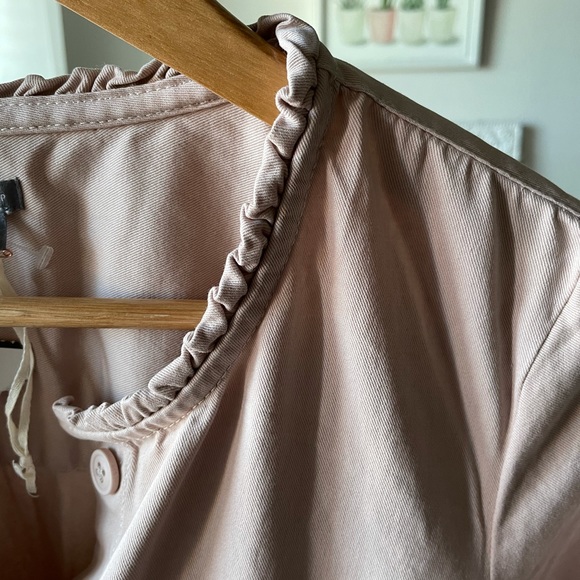 Blush Pink Cotton Pocketed Utility Jumpsuit S/P - Picture 4 of 9